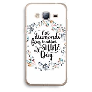 CaseCompany Diamonds: Samsung Galaxy J3 (2016) Transparant Hoesje