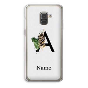 CaseCompany Charcoal Flora: Samsung Galaxy A8 (2018) Transparant Hoesje