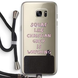 CaseCompany Christian Grey: Samsung Galaxy S7 Edge Transparant Hoesje met koord