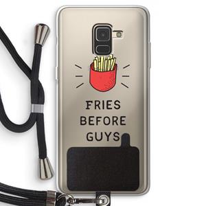 CaseCompany Fries before guys: Samsung Galaxy A8 (2018) Transparant Hoesje met koord