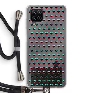 CaseCompany Hartjes: Samsung Galaxy A12 Transparant Hoesje met koord