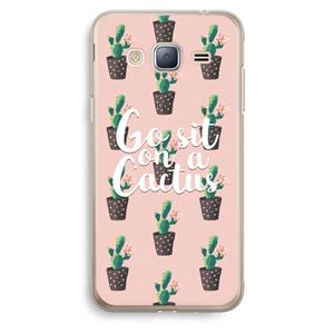 CaseCompany Cactus quote: Samsung Galaxy J3 (2016) Transparant Hoesje