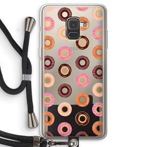 CaseCompany Donuts: Samsung Galaxy A8 (2018) Transparant Hoesje met koord