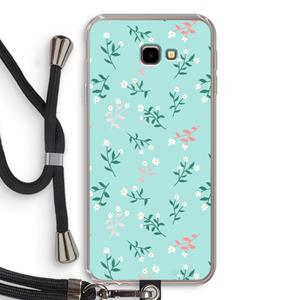 CaseCompany Small white flowers: Samsung Galaxy J4 Plus Transparant Hoesje met koord
