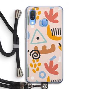 CaseCompany Abstract: Samsung Galaxy A40 Transparant Hoesje met koord