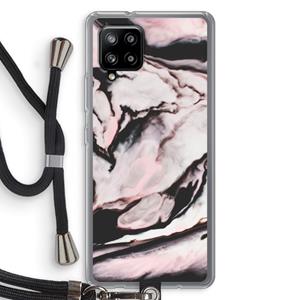 CaseCompany Roze stroom: Samsung Galaxy A42 5G Transparant Hoesje met koord