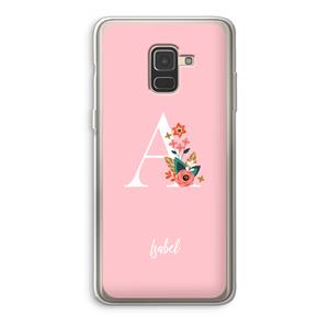 CaseCompany Pink Bouquet: Samsung Galaxy A8 (2018) Transparant Hoesje