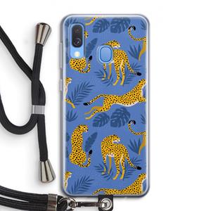 CaseCompany Luipaard: Samsung Galaxy A40 Transparant Hoesje met koord