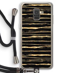 CaseCompany Gouden strepen: Samsung Galaxy A8 (2018) Transparant Hoesje met koord