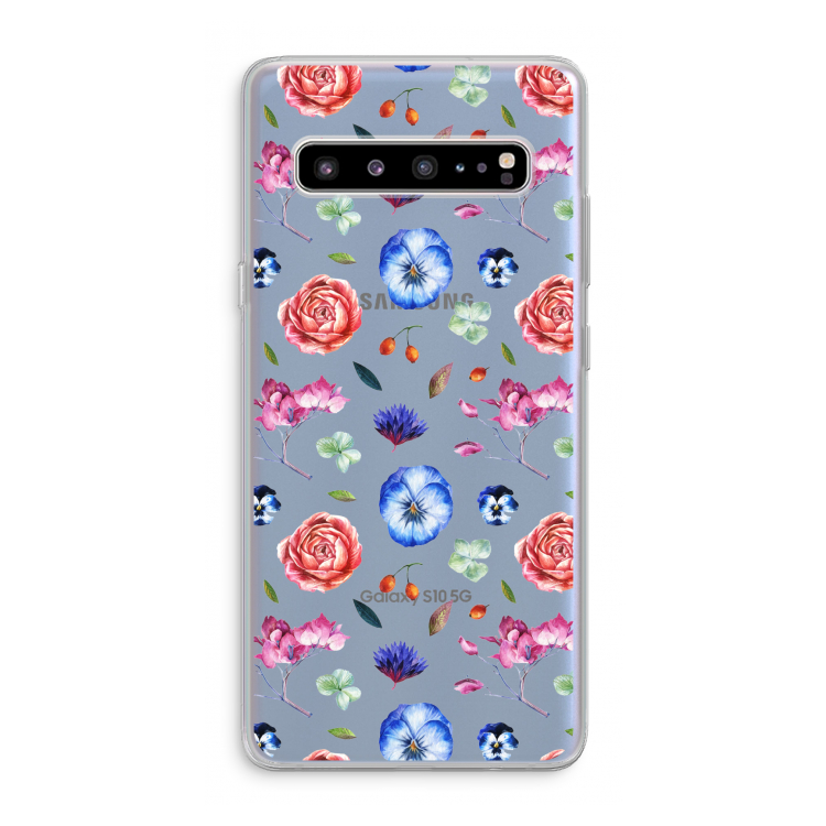 CaseCompany Bloemetjes: Samsung Galaxy S10 5G Transparant Hoesje