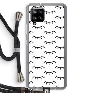CaseCompany Wimpers: Samsung Galaxy A42 5G Transparant Hoesje met koord