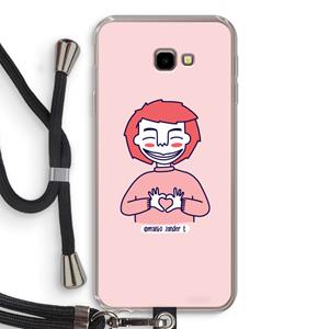 CaseCompany Hartje: Samsung Galaxy J4 Plus Transparant Hoesje met koord