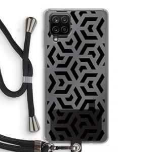CaseCompany Crazy pattern: Samsung Galaxy A12 Transparant Hoesje met koord