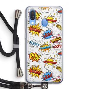 CaseCompany Pow Smack: Samsung Galaxy A40 Transparant Hoesje met koord