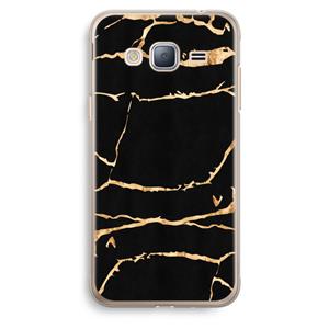 CaseCompany Gouden marmer: Samsung Galaxy J3 (2016) Transparant Hoesje