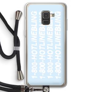 CaseCompany Hotline bling blue: Samsung Galaxy A8 (2018) Transparant Hoesje met koord