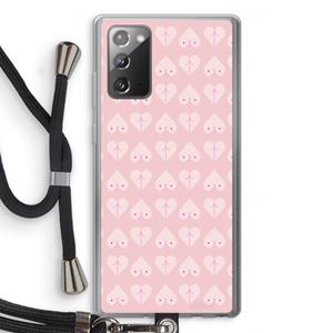 CaseCompany Ass 'n Titties: Samsung Galaxy Note 20 / Note 20 5G Transparant Hoesje met koord