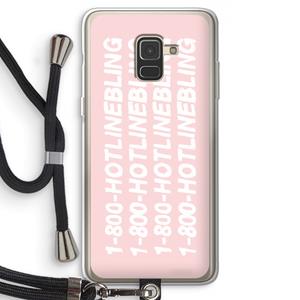 CaseCompany Hotline bling pink: Samsung Galaxy A8 (2018) Transparant Hoesje met koord
