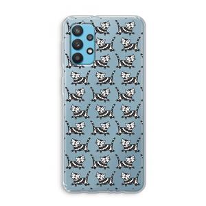 CaseCompany Zwarte poes: Samsung Galaxy A32 4G Transparant Hoesje