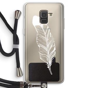 CaseCompany Pluim: Samsung Galaxy A8 (2018) Transparant Hoesje met koord