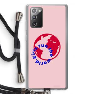 CaseCompany Run The World: Samsung Galaxy Note 20 / Note 20 5G Transparant Hoesje met koord