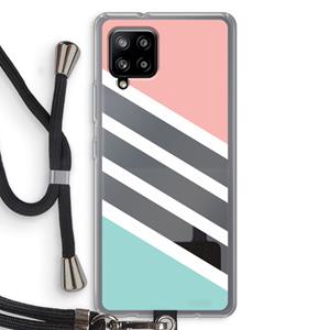 CaseCompany Strepen pastel: Samsung Galaxy A42 5G Transparant Hoesje met koord