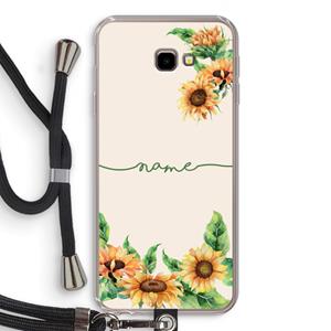 CaseCompany Zonnebloemen: Samsung Galaxy J4 Plus Transparant Hoesje met koord