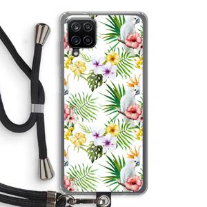 CaseCompany Gele kuif: Samsung Galaxy A12 Transparant Hoesje met koord