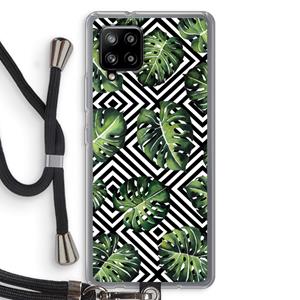 CaseCompany Geometrische jungle: Samsung Galaxy A42 5G Transparant Hoesje met koord