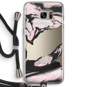 CaseCompany Roze stroom: Samsung Galaxy S7 Edge Transparant Hoesje met koord