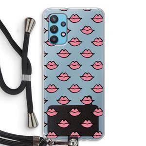 CaseCompany Lipjes: Samsung Galaxy A32 4G Transparant Hoesje met koord