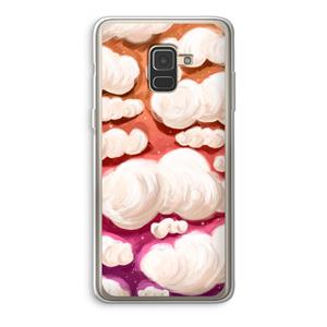 CaseCompany Katoen Wolken: Samsung Galaxy A8 (2018) Transparant Hoesje