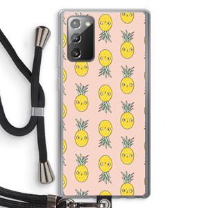 CaseCompany Ananas: Samsung Galaxy Note 20 / Note 20 5G Transparant Hoesje met koord