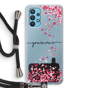 CaseCompany Hartjes en kusjes: Samsung Galaxy A32 4G Transparant Hoesje met koord