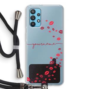 CaseCompany Kusjes: Samsung Galaxy A32 4G Transparant Hoesje met koord