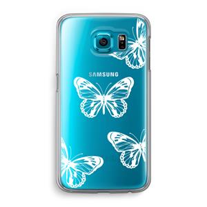CaseCompany White butterfly: Samsung Galaxy S6 Transparant Hoesje