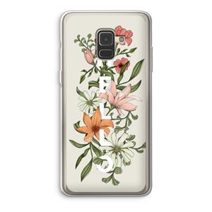 CaseCompany Hello bloemen: Samsung Galaxy A8 (2018) Transparant Hoesje