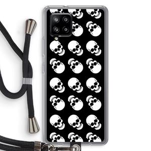 CaseCompany Musketon Skulls: Samsung Galaxy A42 5G Transparant Hoesje met koord
