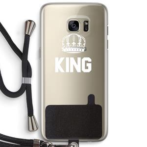 CaseCompany King zwart: Samsung Galaxy S7 Edge Transparant Hoesje met koord