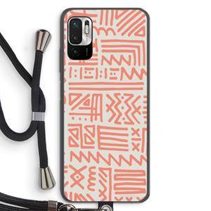 CaseCompany Marrakech Pink: Xiaomi Redmi Note 10 5G Transparant Hoesje met koord
