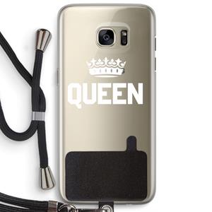CaseCompany Queen zwart: Samsung Galaxy S7 Edge Transparant Hoesje met koord