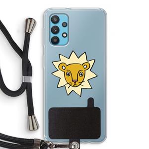 CaseCompany Kleine leeuw: Samsung Galaxy A32 4G Transparant Hoesje met koord