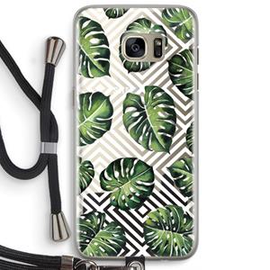 CaseCompany Geometrische jungle: Samsung Galaxy S7 Edge Transparant Hoesje met koord
