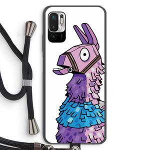 CaseCompany Lama: Xiaomi Redmi Note 10 5G Transparant Hoesje met koord