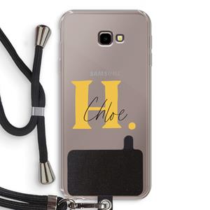 CaseCompany Amber Script: Samsung Galaxy J4 Plus Transparant Hoesje met koord