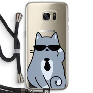 CaseCompany Cool cat: Samsung Galaxy S7 Edge Transparant Hoesje met koord