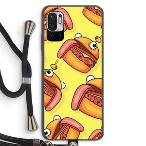 CaseCompany Hamburger: Xiaomi Redmi Note 10 5G Transparant Hoesje met koord