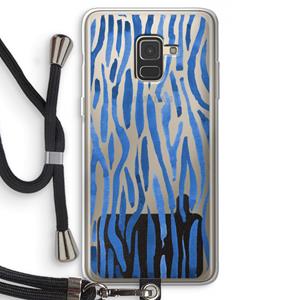 CaseCompany Blauwe nerven: Samsung Galaxy A8 (2018) Transparant Hoesje met koord