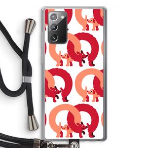 CaseCompany Dogs: Samsung Galaxy Note 20 / Note 20 5G Transparant Hoesje met koord