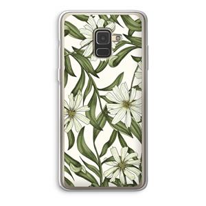 CaseCompany Wit bloemenpatroon: Samsung Galaxy A8 (2018) Transparant Hoesje